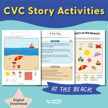 Load image into Gallery viewer, CVC Story Activities - At the Beach (PDF)