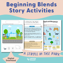 Load image into Gallery viewer, Beginning Consonant Blends Story Activities - A Stroll in the Park