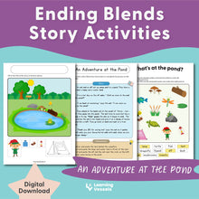 Load image into Gallery viewer, Ending Consonant Blends Story Activities - An Adventure at the Pond