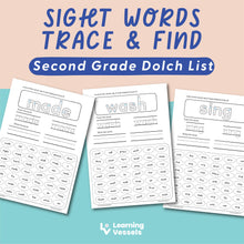 Load image into Gallery viewer, Second Grade Sight Words Trace & Find Activity