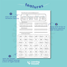 Load image into Gallery viewer, Second Grade Sight Words Trace & Find Activity