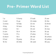 Load image into Gallery viewer, Dolch – Pre-Primer Sight Words, 40 words