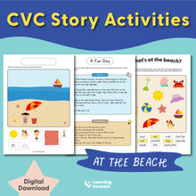 Load image into Gallery viewer, CVC Story Activities - At the Beach (PDF)
