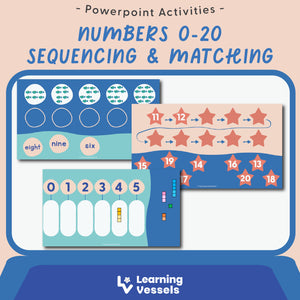 Numbers Matching & Sequencing - Numbers & Number Words 0-20