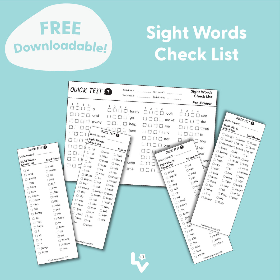 Sight Words Checklist (Free!)