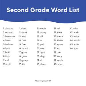 Dolch - Second Grade Sight Words, 46 words